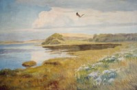 Konstantin Vysotsky. A Landscape with a River and a Flying Stork